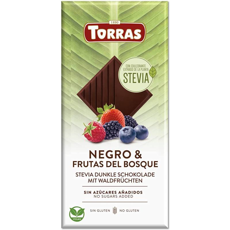 magnetron Billy sleuf Donkere chocolade stevia bosvruchten Torras 125 g zonder suiker