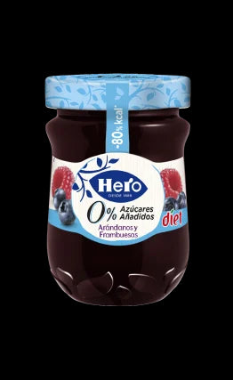 Hero Diet Mermelada de Frambuesa y Arándanos sin azúcares añadidos 280 g