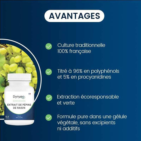 DI500 Dynveo - Extrait de pépins de raisin  (OPC) 60 gélules - Délices Low Carb