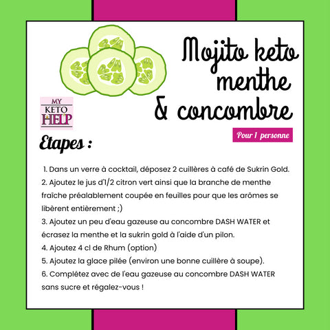 RECETTE DU MOJITO KETO MENTHE & CONCOMBRE