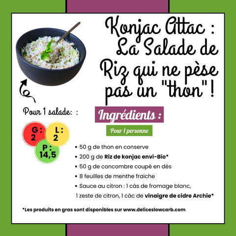 RECETA KETO: ATAQUE KONJAC: ¡LA ENSALADA DE ARROZ QUE NO PESA UN “ATÚN”!