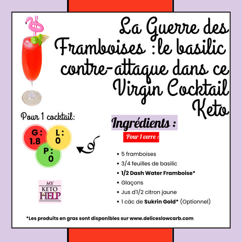 RECETTE : LA GUERRE DES FRAMBOISES : LE BASILIC CONTRE-ATTAQUE DANS CE VIRGIN COCKTAIL KETO