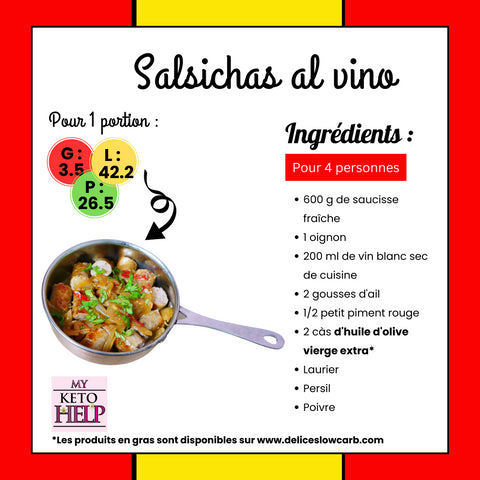 RECETTE KETO ANDALOUSE : SALSICHAS AL VINO !