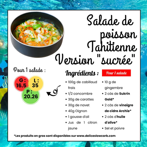 RECETA KETO: ENSALADA DE PESCADO TAHITIAN – VERSIÓN DULCE