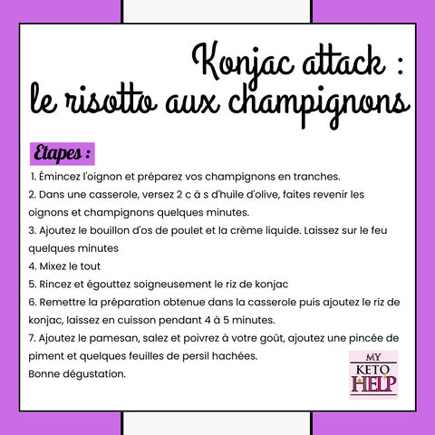 RECETTE KETO : KONJAC ATTACK : LE RISOTTO AUX CHAMPIGNONS ! - Délices Low Carb