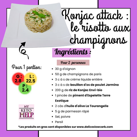 RECETTE KETO : KONJAC ATTACK : LE RISOTTO AUX CHAMPIGNONS !