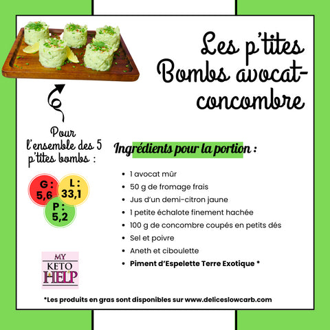 RECETTE KETO : LES P'TITES BOMBS AVOCAT-CONCOMBRE !