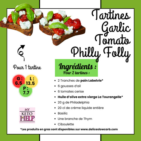 RECETTE KETO : TARTINES GARLIC TOMATO PHILLY FOLLY !