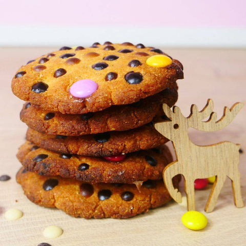 GALLETAS CON 3 CHOCOLATES SIN AZÚCAR Y FLOR DE SEL DE VAINILLA