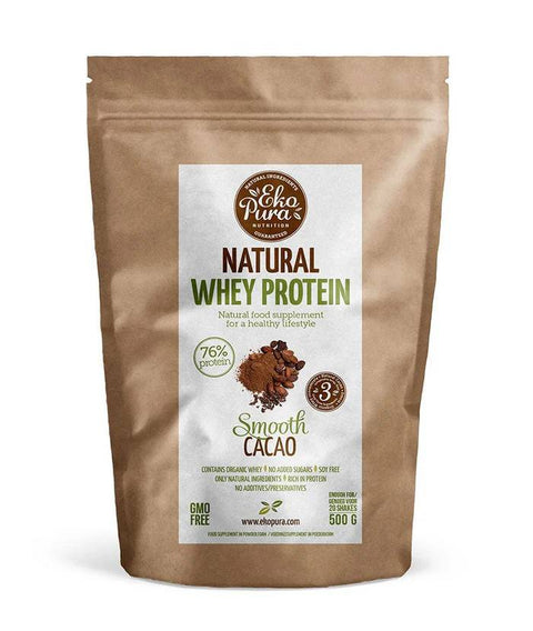 Ekopura Natural Whey Protein smooth cacao 500 g - Délices Low Carb