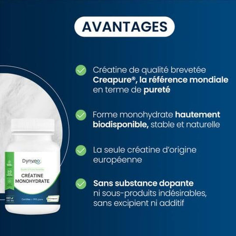 Dynveo - Créatine monohydrate Creapure® 250 g - Délices Low Carb