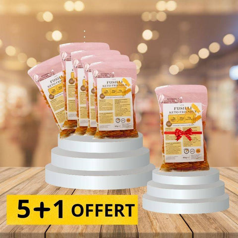 PACK ECO - 5 Fusilli keto friendly achetés + 1 offert - Délices Low Carb - Délices Low Carb