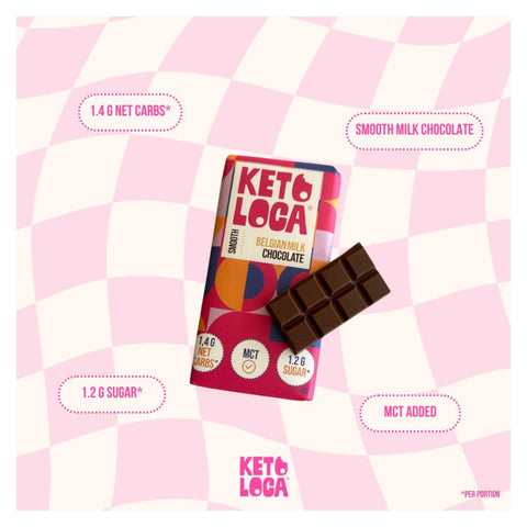 AD301 - Keto Loca - Chocolat au lait sans sucre + MCT - 100 g - Délices Low Carb