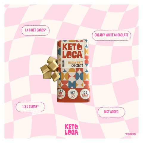 AD302 - Keto Loca - Chocolat blanc sans sucre + MCT - 100 g