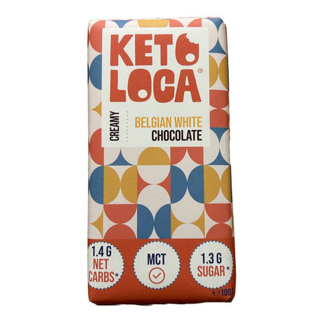 AD302 - Keto Loca - Chocolat blanc sans sucre + MCT - 100 g - Délices Low Carb