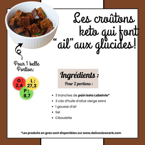 RECETTE : LES CROÛTONS KETO QUI FONT "AIL" AUX GLUCIDES ! - Délices Low Carb