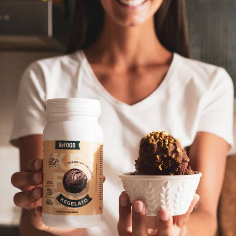 KeFood - KeGelato : Préparation pour crème glacée keto protéinée & sans gluten au chocolat