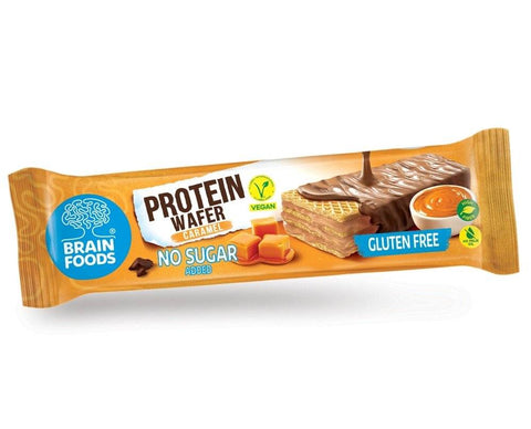 AA206 - Brain Foods - Gaufrette protéinée au caramel sans sucre & sans gluten 40 g - Délices Low Carb