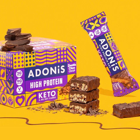 Boîte 16 barres keto Adonis - Double choc crisp (16 X 45 g)