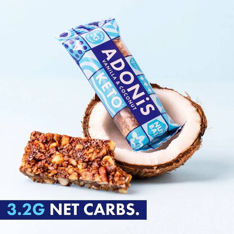 Boîte 16 barres keto Adonis - Vanilla & coconut (16 X 35 g) - Délices Low Carb