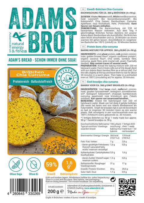 Adams Brot - Pan de Chía y Cúrcuma 200 g