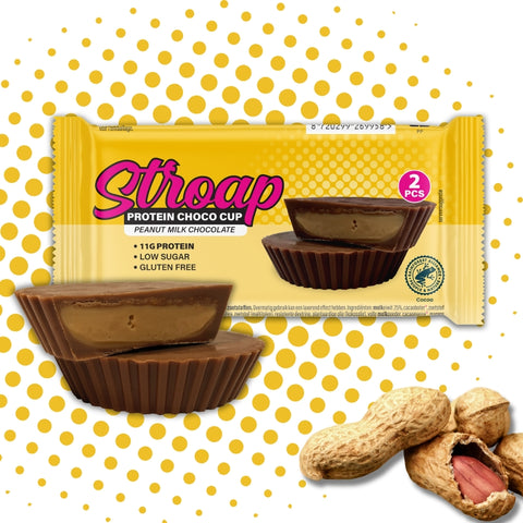 Stroap - Protein Choco Cup chocolat au lait & cacahuète 42 g (2 coupelles)