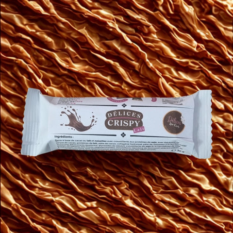 Délices Low Carb - Barre Crispy au lait 30 g - Délices Low Carb