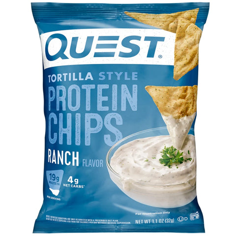 Quest - Protein Chips ranch flavour sans gluten 32 g - Délices Low Carb