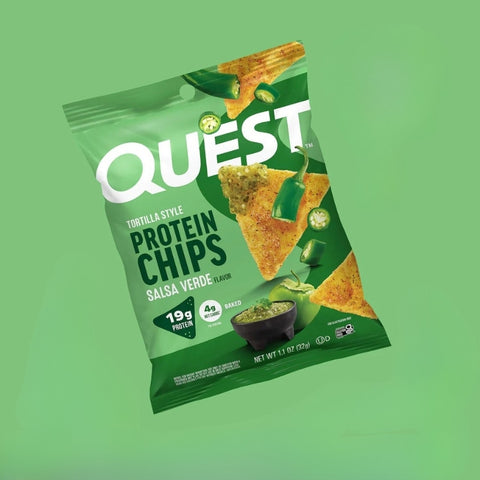 Quest - Protein Chips salsa verde sans gluten 32 g - Délices Low Carb