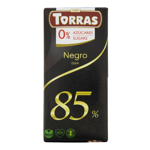 Torras- Tablette Noir 85% sans sucres ajoutés 75 g
