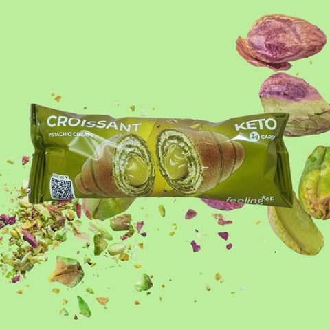 Feeling Ok - Croissant keto fourré à la crème de pistache 50 g - Délices Low Carb