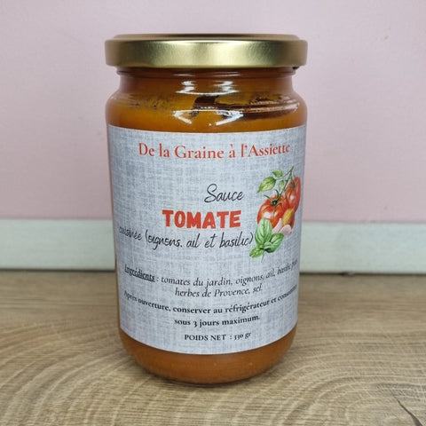 De la graine à l'assiette - Sauce tomate artisanale sans sucre 330 g