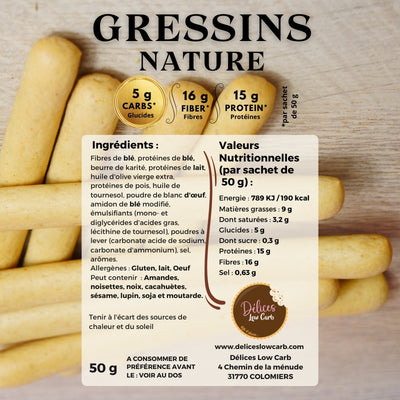 Gressins keto nature Délices Low Carb 50 g