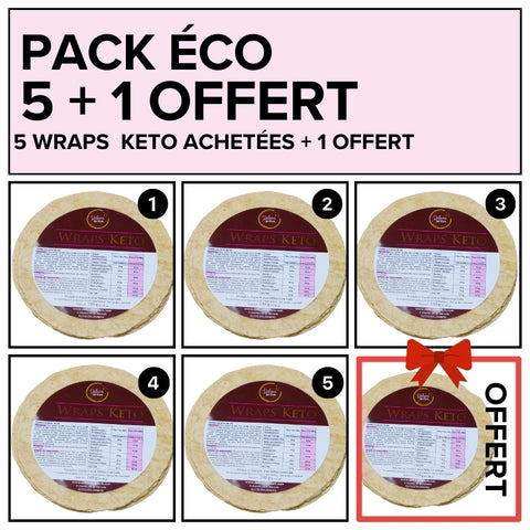 PACK ÉCO - 5 Wraps keto achetés + 1 offert - Délices Low Carb