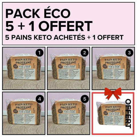 PACK ÉCO - 5 pains keto achetés + 1 offert - Délices Low Carb
