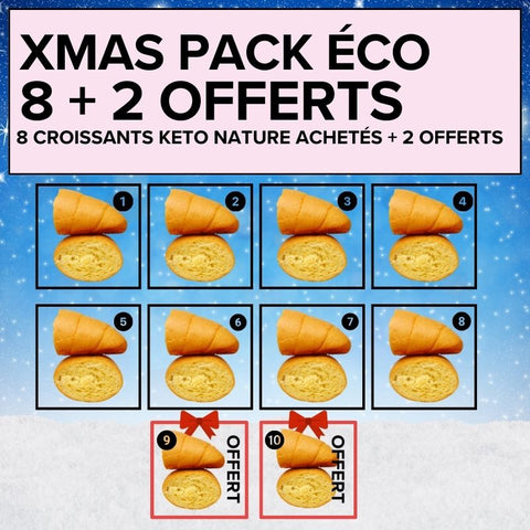 XMAS PACK ÉCO- 8 croissants keto nature achetés + 2 offerts