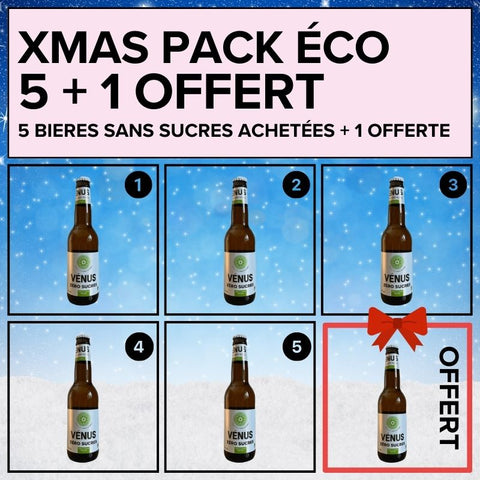 XMAS PACK ÉCO - 5  Bières artisanales sans sucre VENUS + 1 offerte  (6 X 33cl)