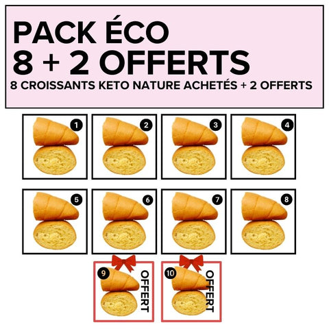PACK ÉCO- 8 croissants keto nature achetés + 2 offerts