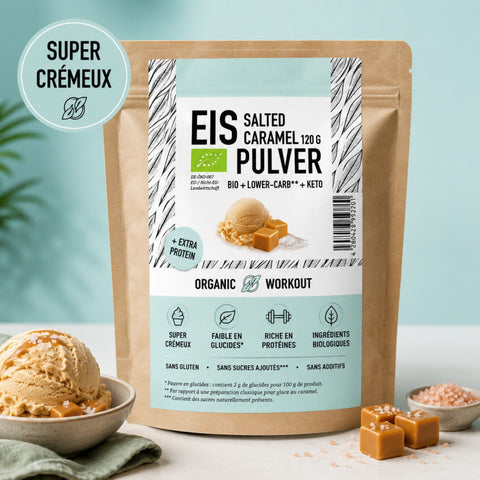 Organic Workout - Préparation pour glace keto Salted Caramel bio 120 g