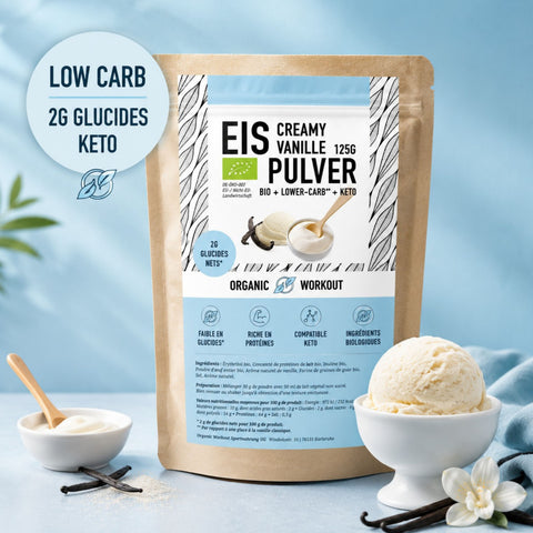 Organic Workout - Préparation pour glace keto Creamy Vanilla bio 125 g