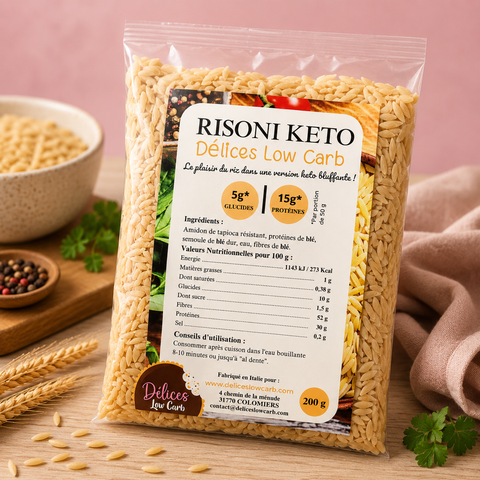 Délices Low Carb - Risoni keto 200 g - Délices Low Carb