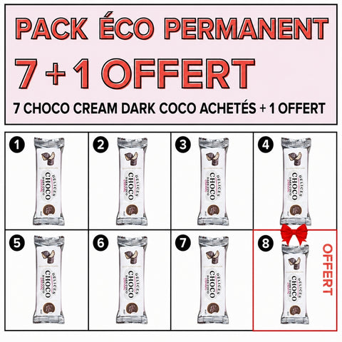 PACK ÉCO PERMANENT - 7 Délices Choco Dark Coco Cream + 1 offert (8 x 30 g)