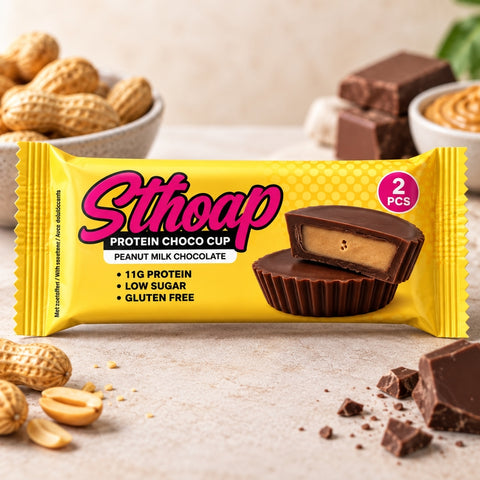 Stroap - Protein Choco Cup chocolat au lait & cacahuète 42 g (2 coupelles)