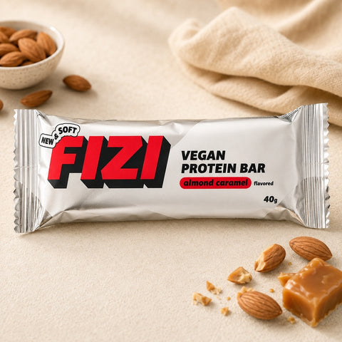 FIZI - Barre protéinée vegan Amande & Caramel, 40 g