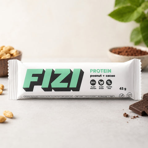 FIZI - Barre protéinée vegan Cacahuète & Cacao, 45 g