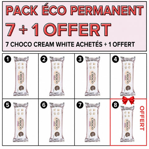 PACK ÉCO PERMANENT - 7 Délices Choco White Cream + 1 offert (8 x 30 g)