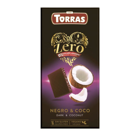 Torras- Tablette Noir Coco sans sucres ajoutés 125 g