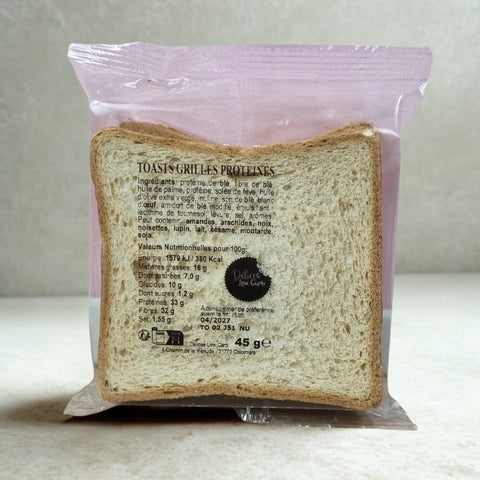 Délices Low Carb - Toasts grillés protéinés (3 X 15 g) - Délices Low Carb